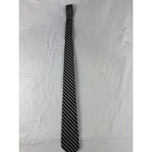 Elias Mens Tie Black Gray Stripe Diagonal Business Formal Necktie